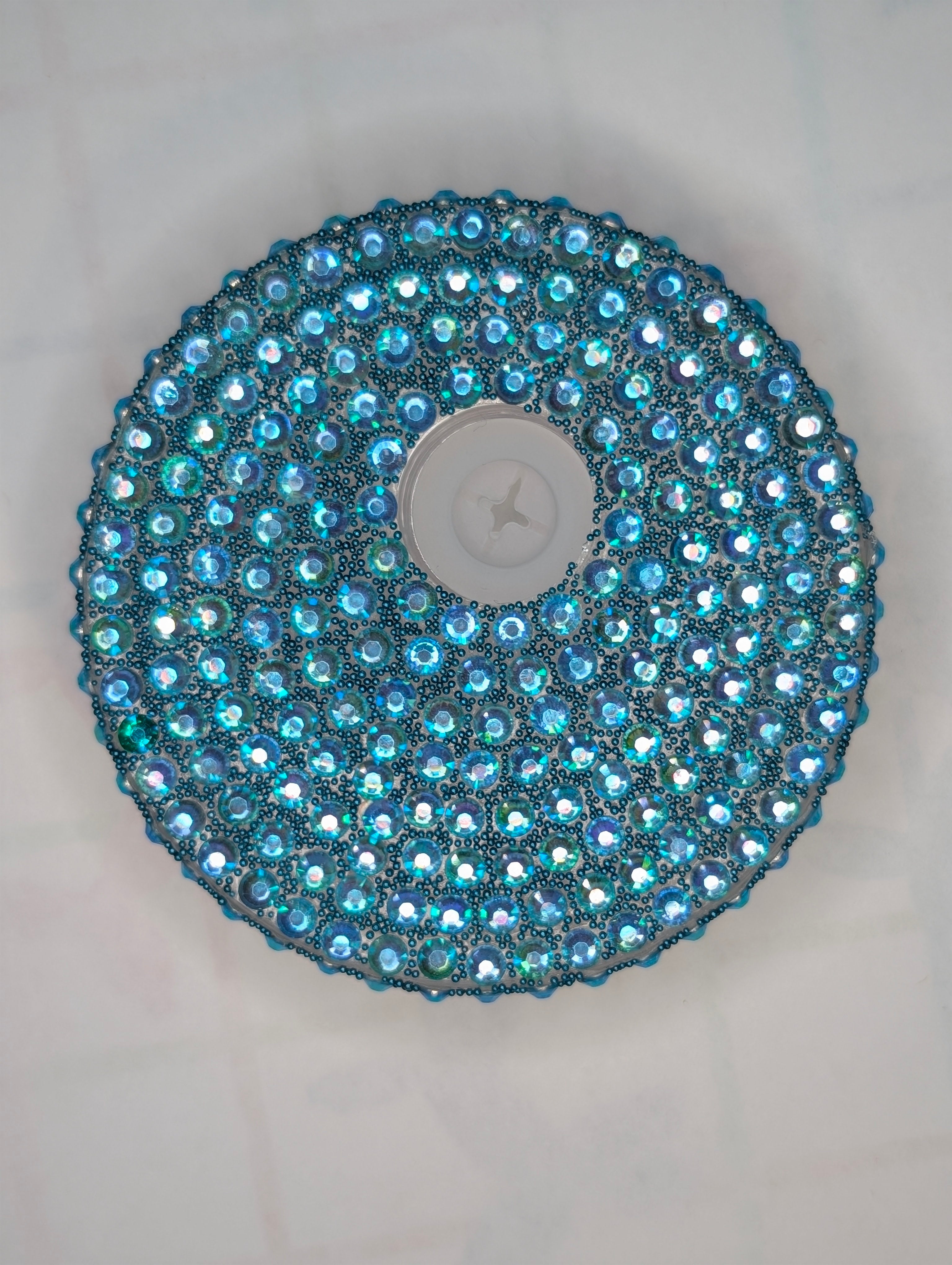 Teal/Turquoise- Rhinestone Lid