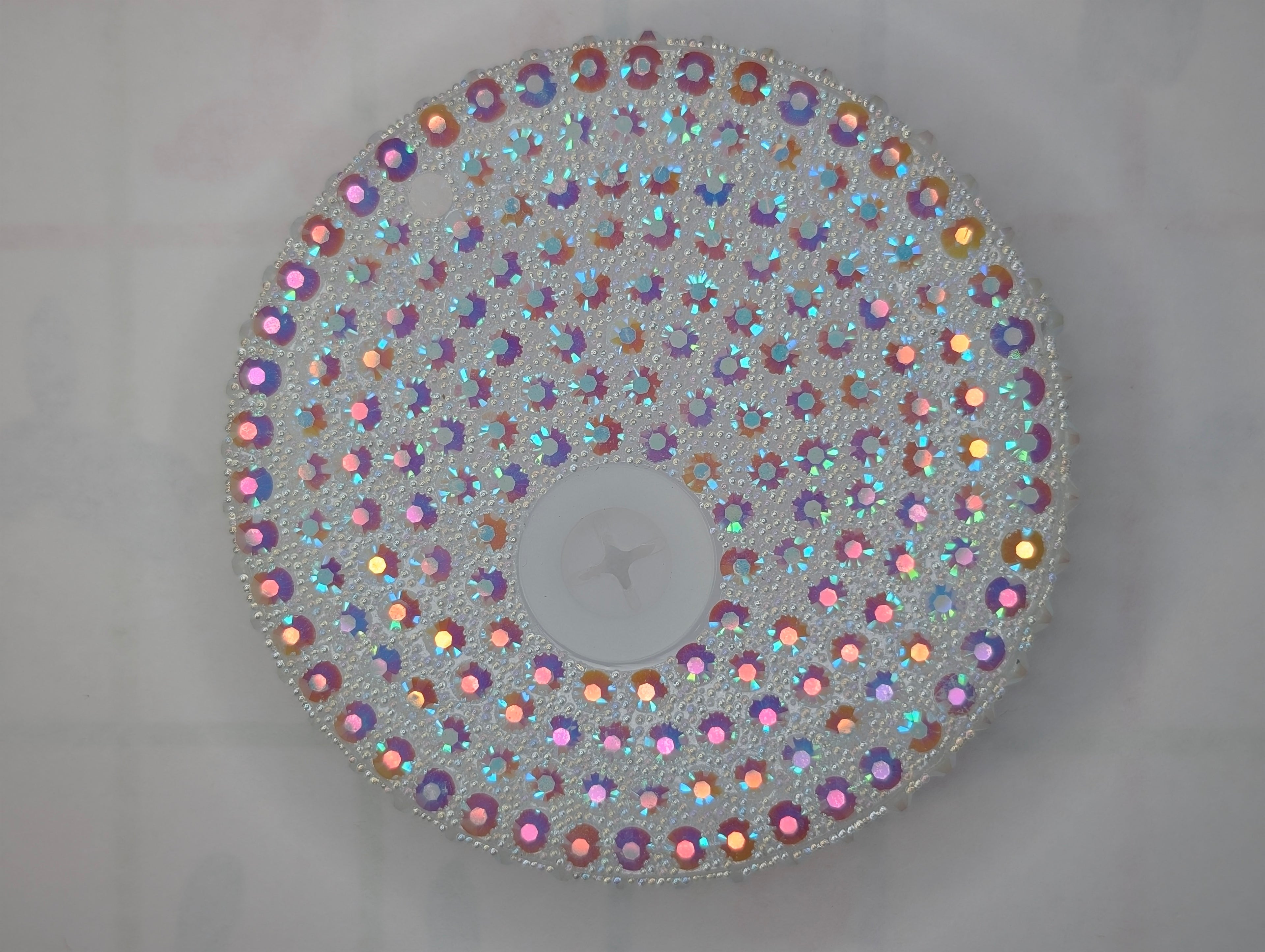 White- Rhinestone Lid