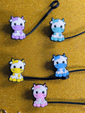 Cow straw toppers