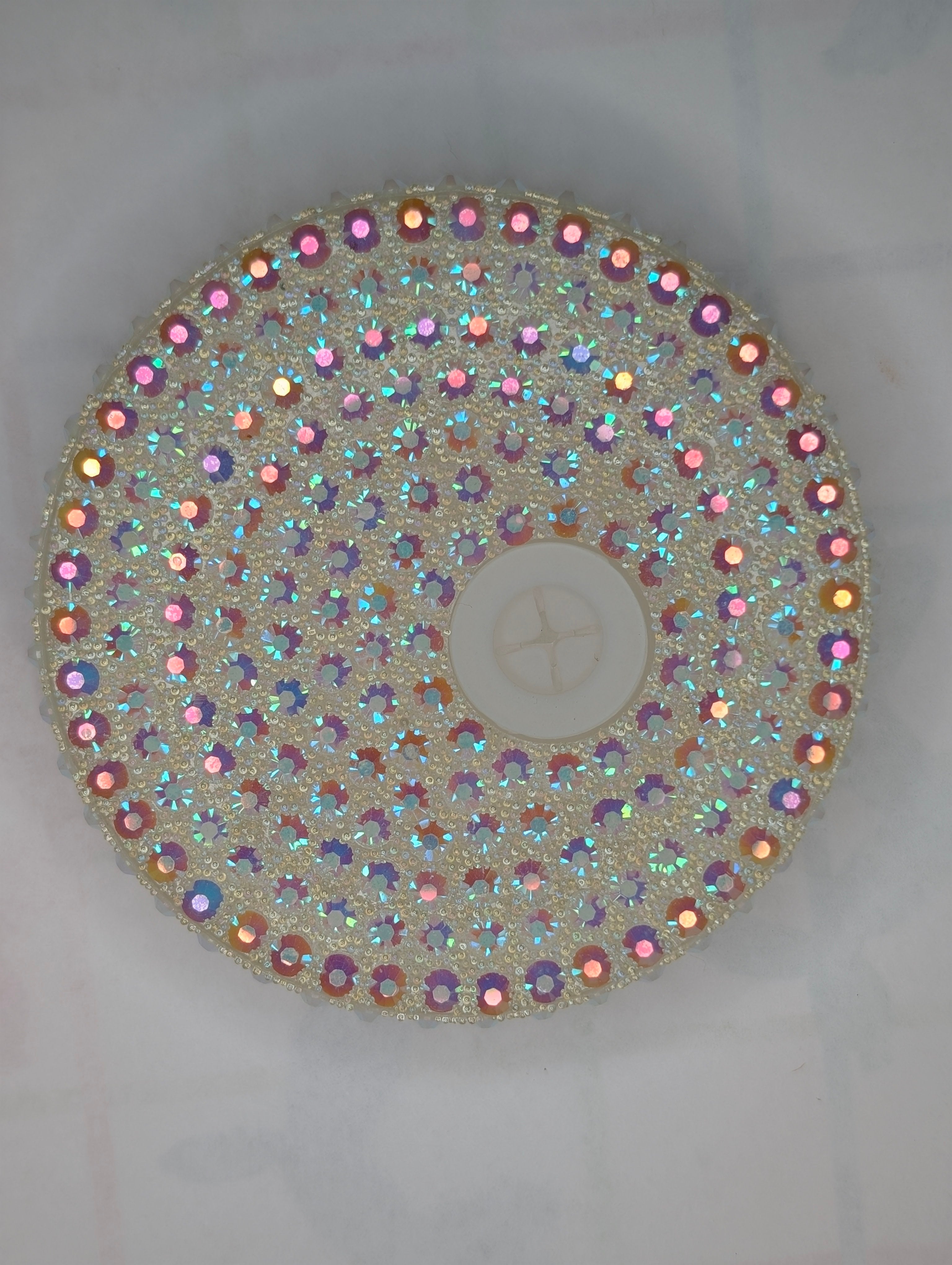 Off white- Rhinestone Lid